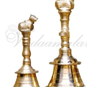 Brass Puja Bell Bells With Nandi Top Buy Online India Mani