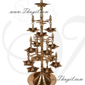 Multi step Brass Deepams Diya Oil Lamp Ashtothira Deepam 18 inches tall
