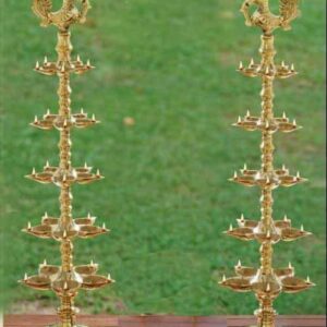 5 Step Lamp in Brass Diya 28 Inches Rangoli Vilaku