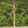 Gold plated 18 inches tall Brass Prabai Kuthu vilakku Standing South Indian Diya