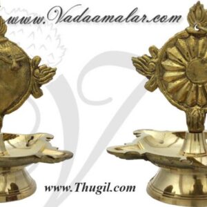 Sangu Chakara Hanging Brass Diya Oil Lamp