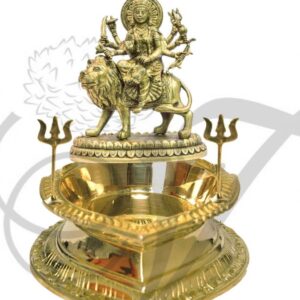 Goddess Durga Devi Brass Lamp Diya Vilakku Buy Now 8"