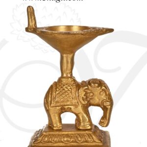 Brass Elephant Diya For Pooja 4.5 inches
