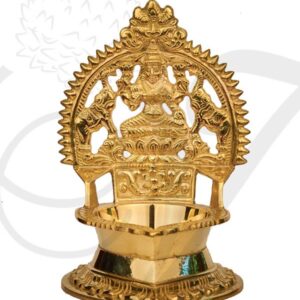 8" Buy Online Brass Lakshmi Lamp Diya Vilakku - 1 piece