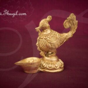 3.2" Brass Peacock Oil Lamp Vilakku Buy Now