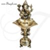 13" Ganesha Sitting Posture Brass Diya Vilakku Deepam Diyas