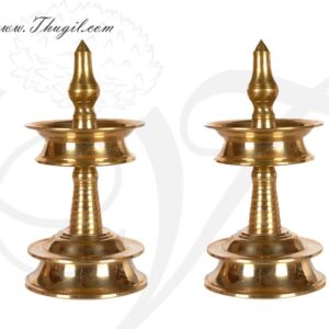 Kerala Design Nila Vilakku Diya NilaVilakku Brass Malabar Lamp 2 pieces