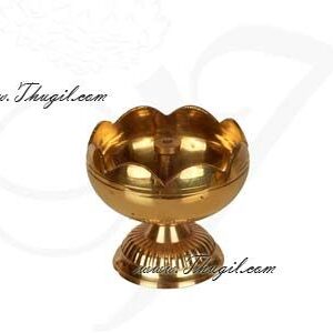 2.5" Swastika Jyoti Small Brass Decorative Diyas in flower design Buy Online