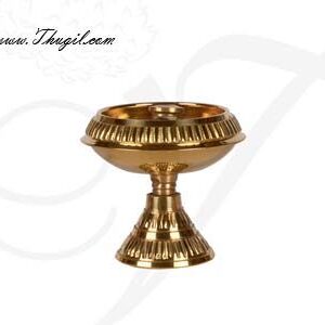2.2" Swastika Jyoti Small Brass Decorative Diyas in flower design Buy Online