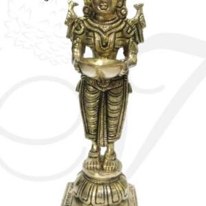 Paavai Vilakku Bronze Lady with Lamp Indian Design