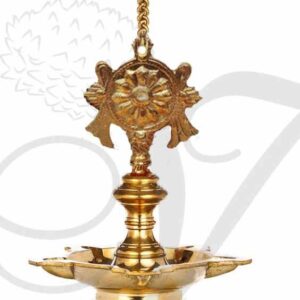 Shanku chakra Diya Hanging Thongu Vilakku Brass Vinshu Deepam buy online 3"