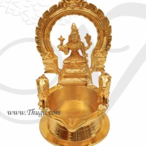 Gold Plated Kamakshi Lamp Kamatchi vilakku diya Buy Now 12 inches Buy Now
