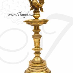 1 Feet Peacock Standing Brass Diya Vilakku Deepam Buy Now