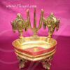 Sangu Chakkaram Namam Brass Diya Oil vilakku Vishnu Deepam Buy Now 5.4"