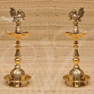 Peacock Standing Brass Diya Vilakku Deepam Buy Now 11 Inches