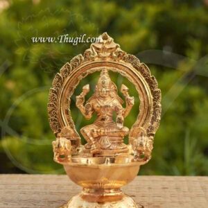 Lakshmi Lamp Gold Plated Lakshmi vilakku diya Buy Now 9"