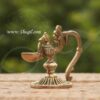 Brass Lamp Peacock Design Antique Mayil Vilakku 4"