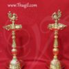 Brass Vilakku Peacock Design For Pooja Decorative 14"