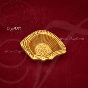 Brass Sangu Diya Lamp Home Decorative Vilakku 3.5 inches