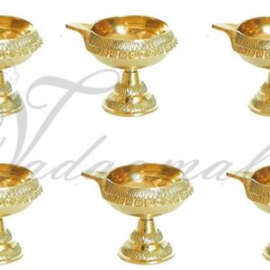 Kuber Diya In Brass Pooja Lamps Deepam For Decorations 6 pieces