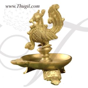 Brass Peacock Oil Lamp Vilakku Diya