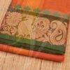 6.2 meters/ 9 x 5 yards Hindu Puja Orange Cotton Dothi Dhoti Vesti Chadar