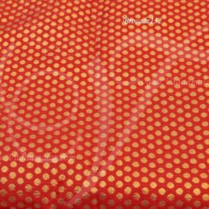 Puja decoration Red Colour with Gold Design Puja Fabric Background Decoration