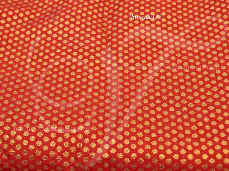 Puja decoration Red Colour with Gold Design Puja Fabric Background Decoration