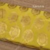 Yellow Fabric Mango Design Gold Foil Print Running Material