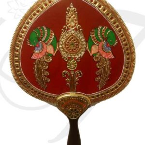 Tanjore Desing Hand Visiri Wedding Fan Pankha HandMade Unique