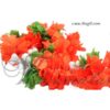 10 meters of Bright Orange and green Cloth Artificial decoration flowers Festivals Weddings India