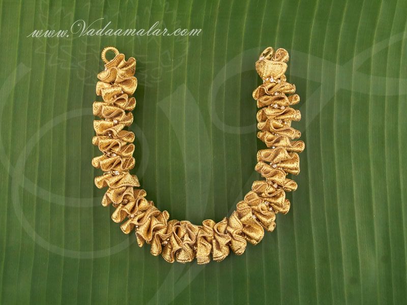 Gold Color Tissue Flower Band Strand For Hair Braid