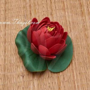 Maroon Lotus Artificial Flower Floating Aquarium Pond Decor Floating - Medium Size