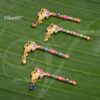 Lord Krishna Small Deity Flute Jewellery Bansuri With Stones 0.5 inches, 2 pieces