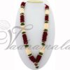 Maroon Artificial Flower Garland with Beads for Deities
