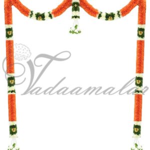 Decorative Light Orange Color Garland Door Decoration Synthetic Flowers - Washable