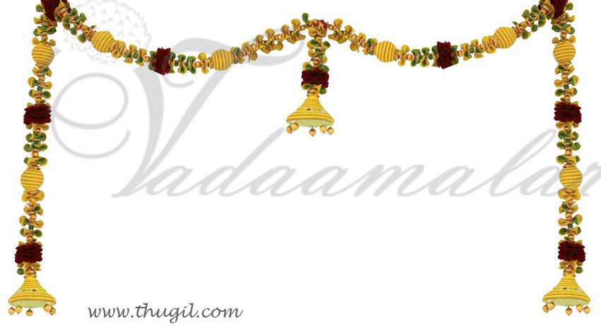 Elegant yellow colour door window mandap decoration hanging Toran Tapestry