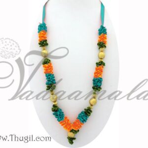 Colorful Artificial Flower Garland with Beads for Deities