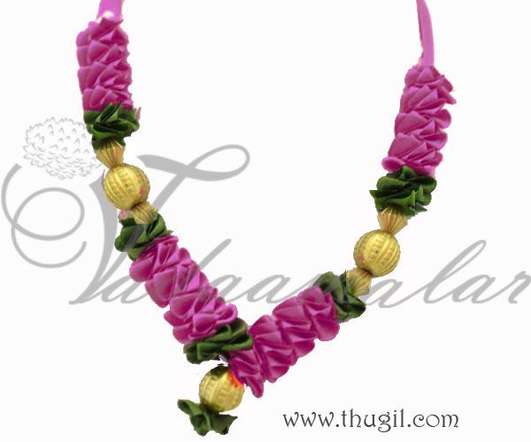Colorful Artificial Flower Garland with Beads for Deities