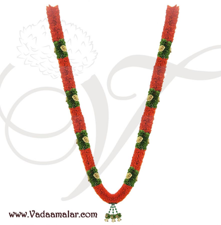 3 meter full length Long size garland washable orange mala