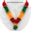 Colorful Artificial Flower Garland with Beads for Deities