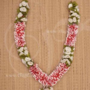 Garlands White Rose with Red Malai Bridal Garland - 28 Inches