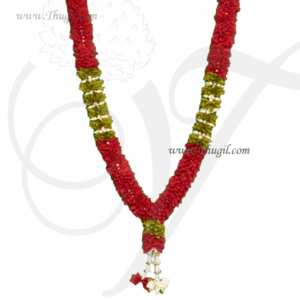 Red Indian Design Wedding Artificial Flower Garlands 24 inches