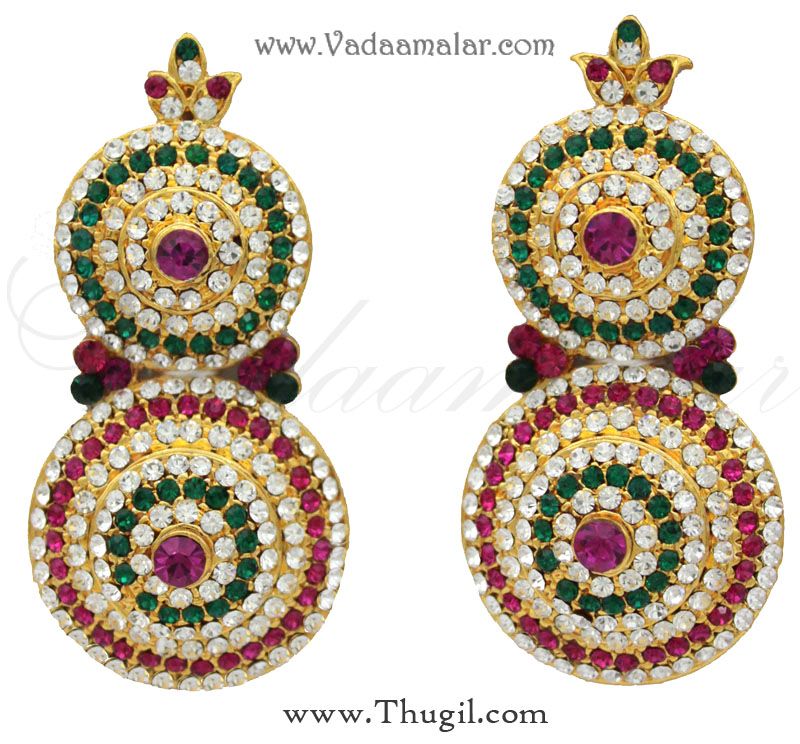 Karna Pathakam For God Goddess Stone Ear Jewellery 4.5 inches