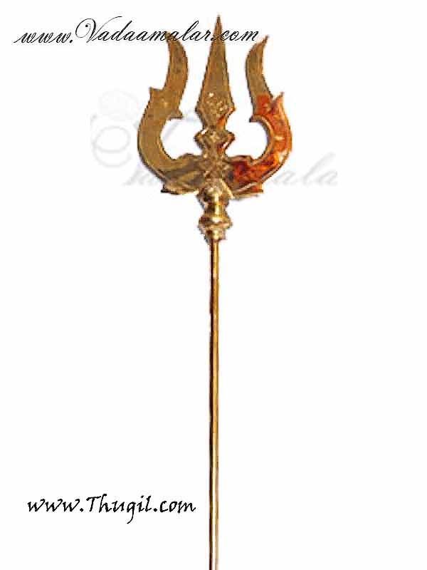 3 Feet / 36 inches Trishul Soolam for Amman Shiva Shakti Brass Metal Symbol weapon Online