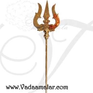 Brass 4 feet Trishul Soolam for Temple Goddesss Amman Shiva Shakti Brass Metal By Online