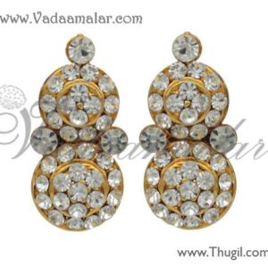 Earring Jewellery White Stone for Idol God Goddess 1 inches