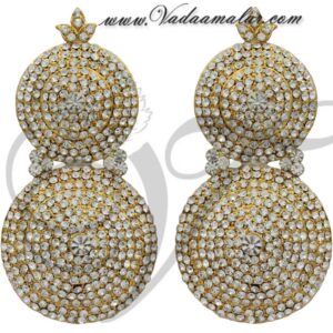 Hindu Idol Goddess White Stone Ear Decoration Ornamental Jewellery 4.5 inches