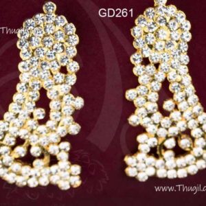 Hindu Idol Goddess Stone Ear Ring Decoration Studs 2.5 inches