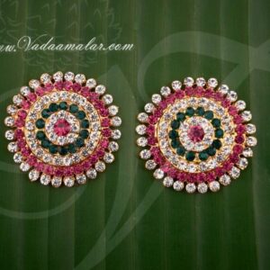 1.5 inches Round Earring Ear Studs decoration for Idol Amman Goddess Deity